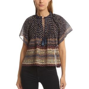 SEA New York 100% silk pintucked top size 2